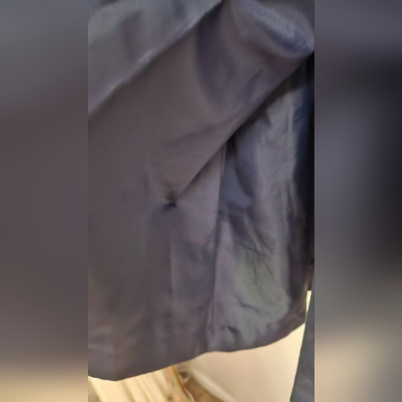 DEL MOD Al Cantara Vintage Navy Faux suede Long trench/dress coat.Size S/M - Picture 11 of 13